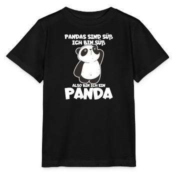 Pandas Sind Süß Ich Bin Süß Also Bin Ich Ein - Stanley/Stella Kinder T-Shirt MINI CREATOR  - Schwarz - Vorne - Mikhail (115cm)