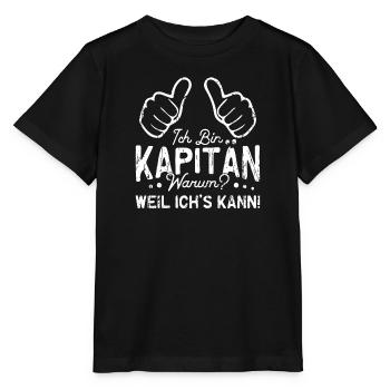 Ich Bin Kapitän Warum? Weil ich's kann! - Führung - Stanley/Stella Kinder T-Shirt MINI CREATOR  - Schwarz - Vorne - Mikhail (115cm)