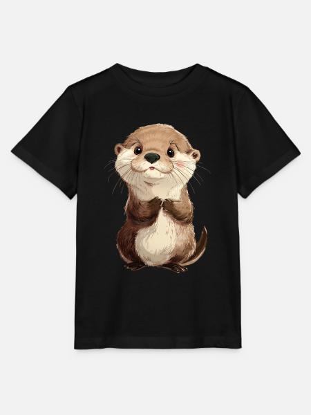 Süßer Baby Otter - Stanley/Stella Kinder T-Shirt MINI CREATOR  - Schwarz