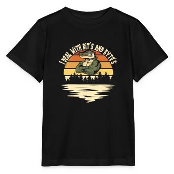 Echse Gator - Stanley/Stella Kinder T-Shirt MINI CREATOR  - Schwarz - Vorne - Mikhail (115cm)