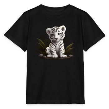 Bébé tigre blanc Wildcat Jungle - T-shirt bio MINI CREATOR Stanley/Stella Enfant - noir - Devant - Mikhail (115cm)