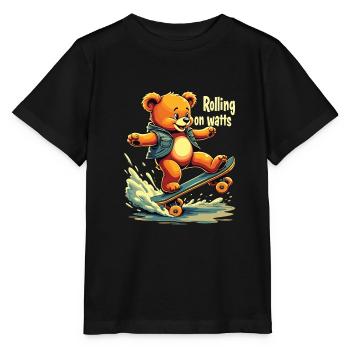 Planche à roulettes E - T-shirt bio MINI CREATOR Stanley/Stella Enfant - noir - Devant - Mikhail (115cm)
