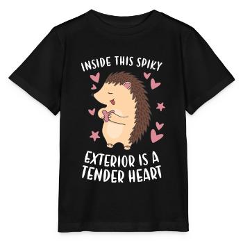 Inside This Spiky Exterior Is A Tender Heart - Stanley/Stella MINI CREATOR Kids’ T-Shirt - black - Front - Mikhail (115cm)