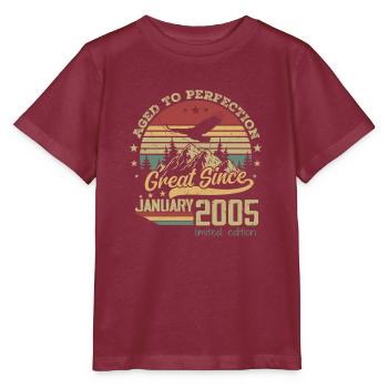 19 years old Aged to Perfection born: January 2005 - Stanley/Stella MINI CREATOR Kids’ T-Shirt - burgundy - Front - Kain (125cm)