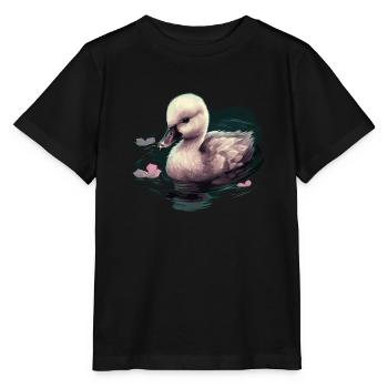 Baby Swan Bird Chick - Stanley/Stella MINI CREATOR Kids’ T-Shirt - black - Front - Mikhail (115cm)