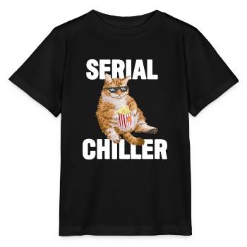 Lazy Cat Funny - Refroidisseur en série - T-shirt bio MINI CREATOR Stanley/Stella Enfant - noir - Devant - Mikhail (115cm)