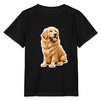 Golden Retriever - Stanley/Stella MINI CREATOR Kids’ T-Shirt - black - Front - Mikhail (115cm)