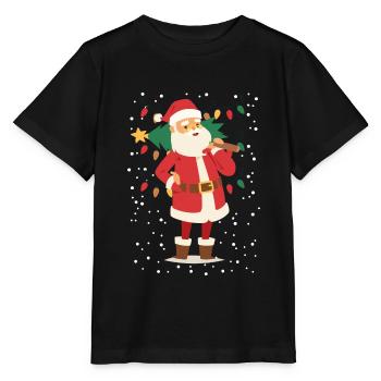 Santa Claus, Santa Claus, Christmas - Stanley/Stella MINI CREATOR Kids’ T-Shirt - black - Front - Mikhail (115cm)