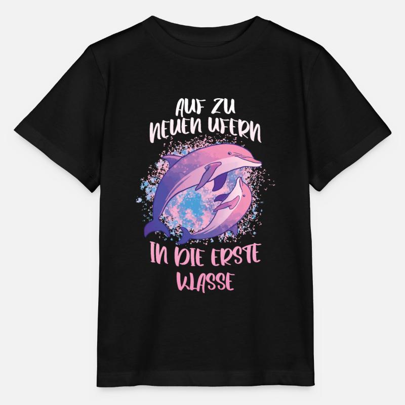 Erste Klasse Einschulung Schulstart Delphin - Stanley/Stella Kinder T-Shirt MINI CREATOR  - Schwarz