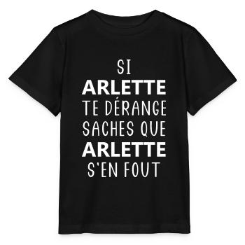 si arlette te dérange sache que arlette s'en fout - T-shirt bio MINI CREATOR Stanley/Stella Enfant - noir - Devant - Mikhail (115cm)