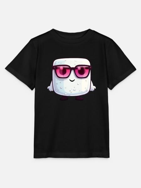 Kawaii Marshmallow mit Sonnenbrille - Stanley/Stella Kinder T-Shirt MINI CREATOR - Schwarz