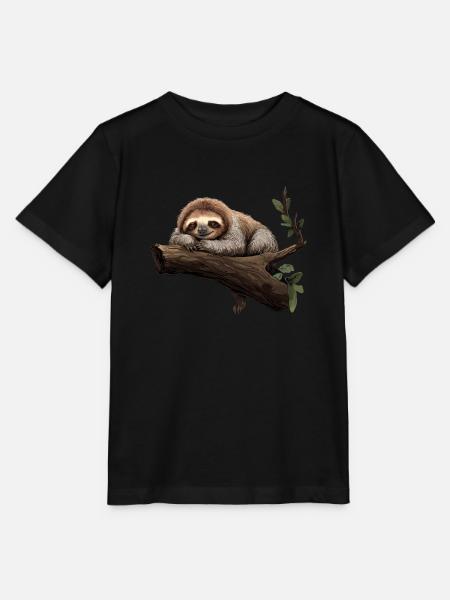 Faultier Sloth Tier Faultier Baby Wildnis - Stanley/Stella Kinder T-Shirt MINI CREATOR - Schwarz