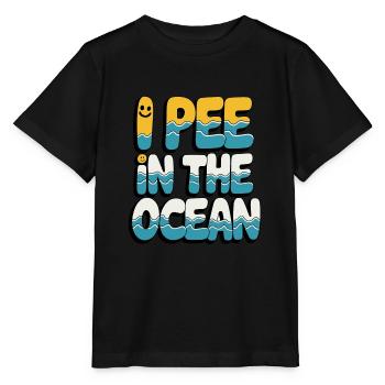 Cheeky I Pee in the Ocean Wave Typography - Stanley/Stella MINI CREATOR Kids’ T-Shirt - black - Front - Mikhail (115cm)