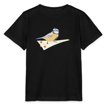 Blaumeise Papierflieger - Stanley/Stella Kinder T-Shirt MINI CREATOR  - Schwarz - Vorne - Mikhail (115cm)