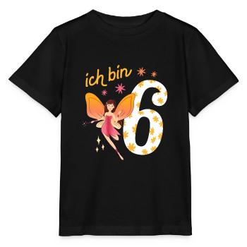 Kleine Fee 6 Jahre alt 6. Geburtstag Mädchen - Stanley/Stella Kinder T-Shirt MINI CREATOR  - Schwarz - Vorne - Mikhail (115cm)