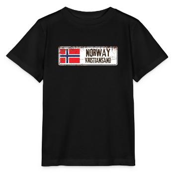 Kristiansand Drapeau de la Norvège - T-shirt bio MINI CREATOR Stanley/Stella Enfant - noir - Devant - Mikhail (115cm)