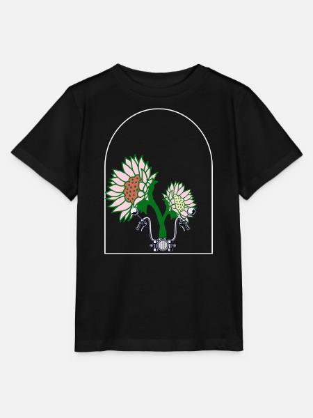 ÜBER DEM FENSTER BLUME - Stanley/Stella Kinder T-Shirt MINI CREATOR - Schwarz