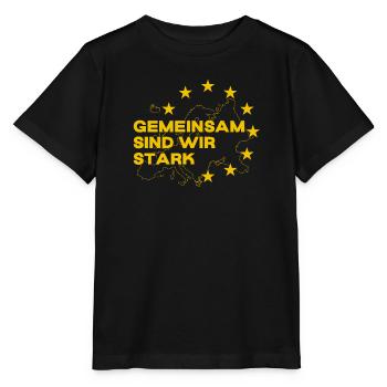 Europe - Ensemble, nous sommes forts - UE - T-shirt bio MINI CREATOR Stanley/Stella Enfant - noir - Devant - Mikhail (115cm)