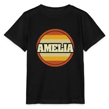 Vorname Amelia - Stanley/Stella Kinder T-Shirt MINI CREATOR  - Schwarz - Vorne - Mikhail (115cm)