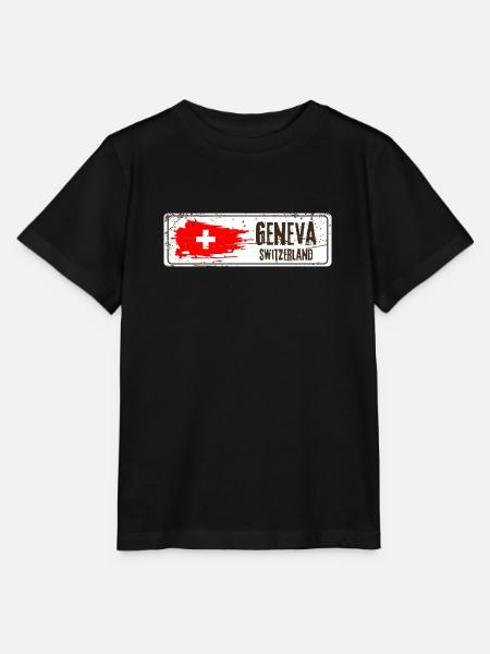 Genf Schweiz Flagge - Stanley/Stella Kinder T-Shirt MINI CREATOR  - Schwarz