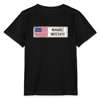 Milwaukee United States Flag - Stanley/Stella MINI CREATOR Kids’ T-Shirt - black - Front - Mikhail (115cm)