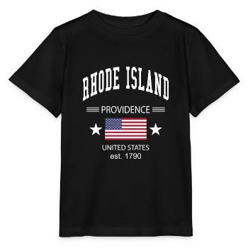Rhode Island - Stanley/Stella Kinder T-Shirt MINI CREATOR  - Schwarz - Vorne - Mikhail (115cm)