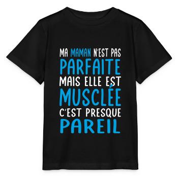 Ma maman n'est pas parfaite - Musclée - T-shirt bio MINI CREATOR Stanley/Stella Enfant - noir - Devant - Mikhail (115cm)