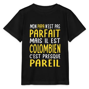 Mon papa n'est pas parfait - Colombien - T-shirt bio MINI CREATOR Stanley/Stella Enfant - noir - Devant - Mikhail (115cm)