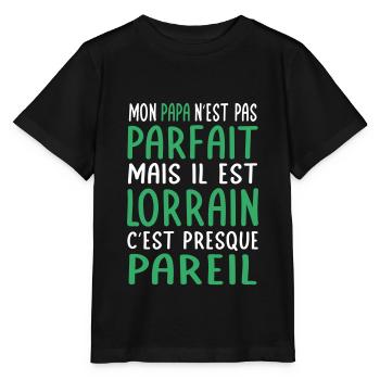 Mon papa n'est pas parfait - Lorrain - T-shirt bio MINI CREATOR Stanley/Stella Enfant - noir - Devant - Mikhail (115cm)