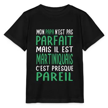 Mon papa n'est pas parfait - Martiniquais - T-shirt bio MINI CREATOR Stanley/Stella Enfant - noir - Devant - Mikhail (115cm)