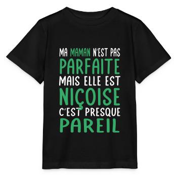 Ma maman n'est pas parfaite - Niçoise - T-shirt bio MINI CREATOR Stanley/Stella Enfant - noir - Devant - Mikhail (115cm)
