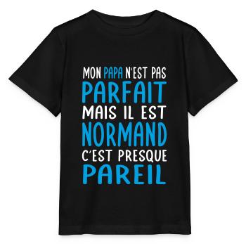 Mon papa n'est pas parfait - Normand - T-shirt bio MINI CREATOR Stanley/Stella Enfant - noir - Devant - Mikhail (115cm)