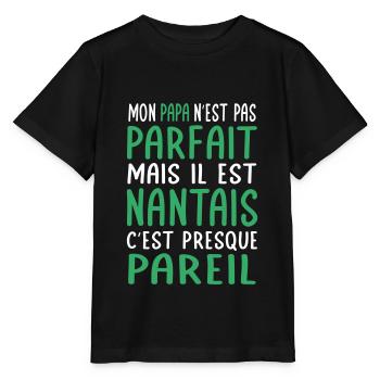 Mon papa n'est pas parfait - Nantais - T-shirt bio MINI CREATOR Stanley/Stella Enfant - noir - Devant - Mikhail (115cm)