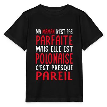 Ma maman n'est pas parfaite - Polonaise - T-shirt bio MINI CREATOR Stanley/Stella Enfant - noir - Devant - Mikhail (115cm)