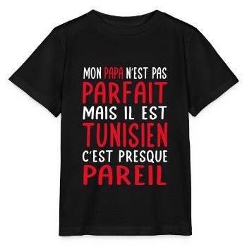 Mon papa n'est pas parfait - Tunisien - T-shirt bio MINI CREATOR Stanley/Stella Enfant - noir - Devant - Mikhail (115cm)