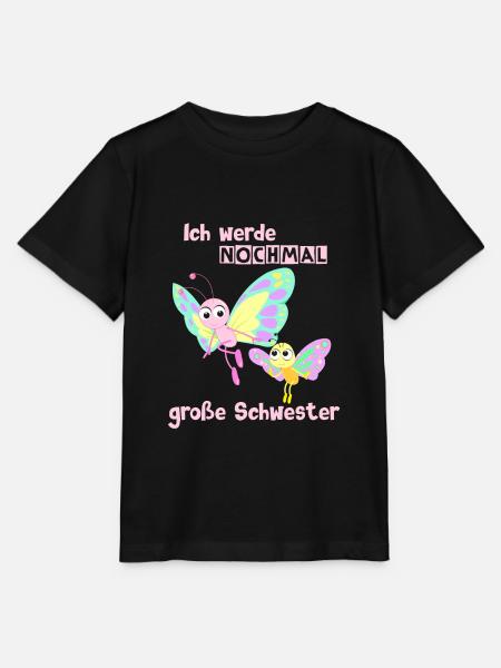 Nochmal große Schwester wieder Schmetterling - Stanley/Stella Kinder T-Shirt MINI CREATOR  - Schwarz