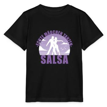 Echte Mädchen tanzen Salsa! Tänzerin Geschenk - Stanley/Stella Kinder T-Shirt MINI CREATOR  - Schwarz - Vorne - Mikhail (115cm)