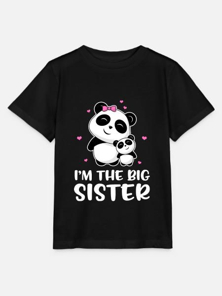 I'm The Big Sister - Große Panda Schwester - Stanley/Stella Kinder T-Shirt MINI CREATOR - Schwarz