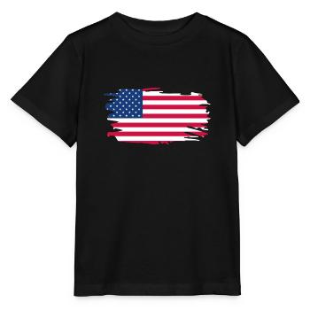 Drapeau USA Amérique US Stars & Stripes US - T-shirt bio MINI CREATOR Stanley/Stella Enfant - noir - Devant - Mikhail (115cm)