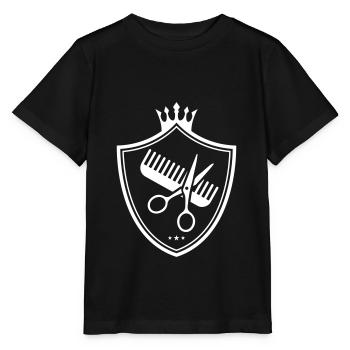 scissors comb crest symbol logo - Stanley/Stella MINI CREATOR Kids’ T-Shirt - black - Front - Mikhail (115cm)