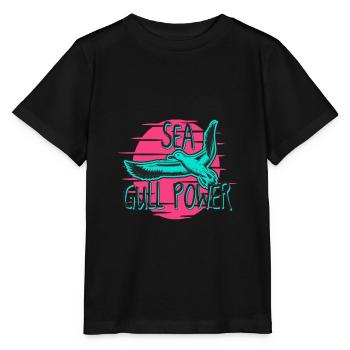 Mouette mer mer côte - T-shirt bio MINI CREATOR Stanley/Stella Enfant - noir - Devant - Mikhail (115cm)