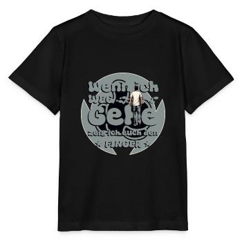 Wenn ich weg gehe zeig ich euch den Finger - Stanley/Stella Kinder T-Shirt MINI CREATOR  - Schwarz - Vorne - Mikhail (115cm)
