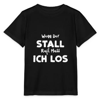 Wenn Der Stall Ruft Muss Ich Los - Stanley/Stella Kinder T-Shirt MINI CREATOR  - Schwarz - Vorne - Mikhail (115cm)