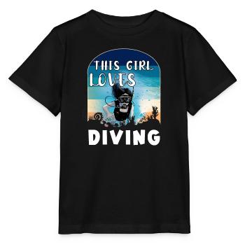 Diving Girl Diving Gift - Stanley/Stella MINI CREATOR Kids’ T-Shirt - black - Front - Mikhail (115cm)