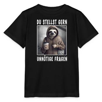 Du stellst gern unnötige Fragen - Stanley/Stella Kinder T-Shirt MINI CREATOR  - Schwarz - Vorne - Mikhail (115cm)