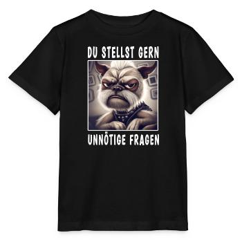Du stellst gern unnötige Fragen - Stanley/Stella Kinder T-Shirt MINI CREATOR  - Schwarz - Vorne - Mikhail (115cm)