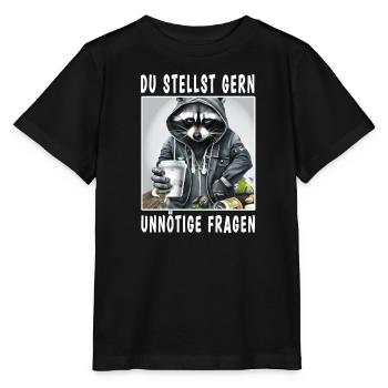 Du stellst gern unnötige Fragen - Stanley/Stella Kinder T-Shirt MINI CREATOR  - Schwarz - Vorne - Mikhail (115cm)