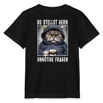 Du stellst gern unnötige Fragen - Stanley/Stella Kinder T-Shirt MINI CREATOR  - Schwarz - Vorne - Mikhail (115cm)