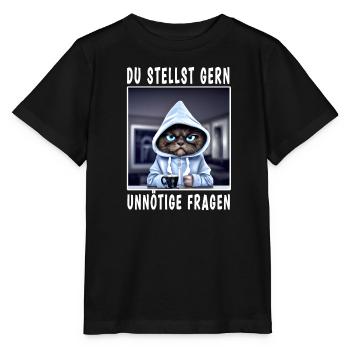 Du stellst gern unnötige Fragen - Stanley/Stella Kinder T-Shirt MINI CREATOR  - Schwarz - Vorne - Mikhail (115cm)