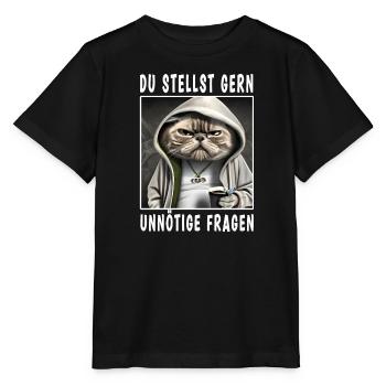 Du stellst gern unnötige Fragen - Stanley/Stella Kinder T-Shirt MINI CREATOR  - Schwarz - Vorne - Mikhail (115cm)